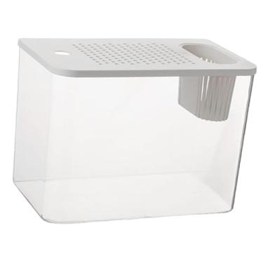 Imagem de Generic Terrário para répteis, aquário pequeno, tanque empilhável para peixes, habitat para sapos, cobras, lagartixas, peixes betta e tartarugas, Tampa Branca