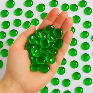 Imagem de Pedra Gema de Vidro Decorativa 250g Para Vasos, Arranjos, Aquários, Terrários, Festas e Artesanato - Brucaro Prime (Verde)