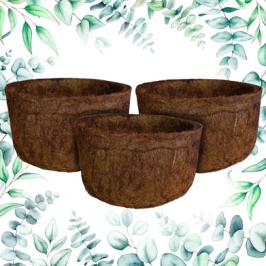 Imagem de Kit 3 Vasos Xaxim GG em Fibra de Coco para Plantas 14 cm x 26 cm, leve, durável, ideal para jardinagem, decoração