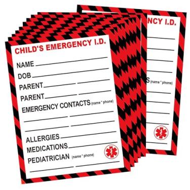 Imagem de Adesivo infantil I.C.E. em caso de assento de segurança de carro de emergência, 10 x 7,6 cm ID infantil informações médicas contato emergência assento carro alerta de segurança etiquetas de anexo