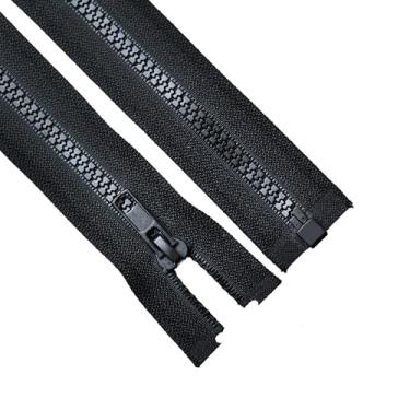 Imagem de Sawoake 2 peças #5 47 polegadas jaqueta separadora zíperes para casacos de costura zíper preto moldado zíperes de plástico a granel alfaiate ferramentas de costura DIY para vestuário/sacos/têxtil