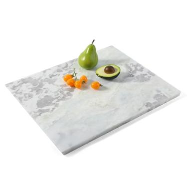 Imagem de Koville Tábua de corte de mármore para cozinha, tábua de queijo grande de 50 x 40 cm, tábua de servir retangular para assar massa de charcutaria, placa de pedra natural para bancada (Namib Picasso)