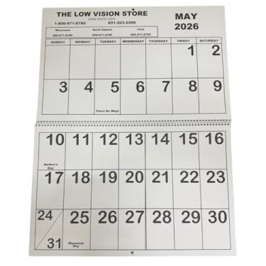 Imagem de Calendários jumbo de baixa visão 2026