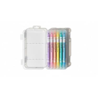 Imagem de Caneta Marca Texto Ponta Dupla Kit 6 Cores, Estojo Organizador- Linha Fina e Grossa, Ideal Estudos, Planner
