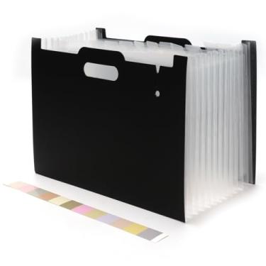 Imagem de Organizador de arquivos sanfonado com 13 compartimentos, pasta de arquivos expansível de grande capacidade, organizador de documentos de plástico para uso no escritório, suporte de arquivo tamanho