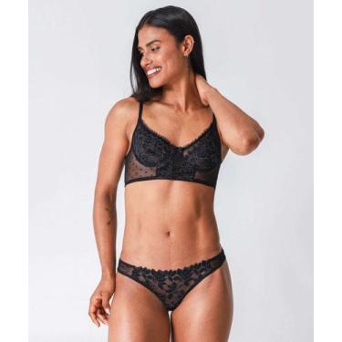 Imagem de Calcinha Biquíni Renda Brilho Lurex Marisa Preta-51027, Preto, G