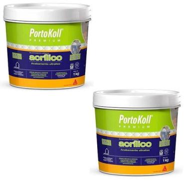 Imagem de Kit 2 Rejunte Acrilico Portokoll Premium 1KG Preto Intenso - Sika