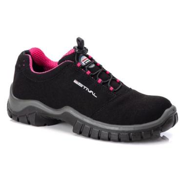Imagem de Sapato de Segurança em Microfibra Preto e Rosa Estival EN10021S2 CA 44