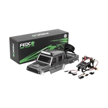 Imagem de FEDCO SCX24 Body 6x6 Conversion Kit PC Hard Body Shell with Lights Frame-Axle Assembly for Bronco JLU C10 Basecamp Axial SCX24 6×6 RC Crawler Upgrades