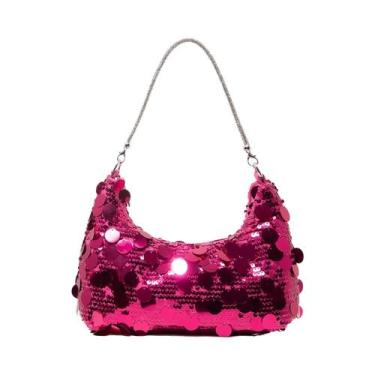 Imagem de Bolsa De Ombro Elegante Com Lantejoulas Para Mulheres, Ideal Para Conc