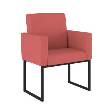 Imagem de Poltrona Moderna Com Base De Ferro Balaqui Decor Rosa