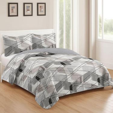 Imagem de Kit Cobre Leito Colcha King Boutik Dupla Face - Estampa 64 - 100% Poliéster