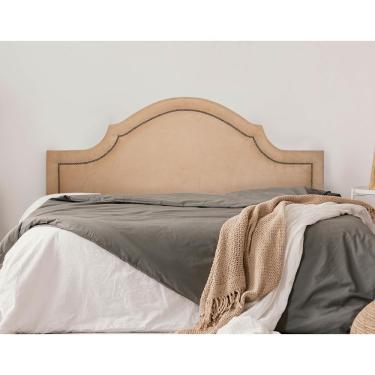 Imagem de Cabeceira Queen Provençal Luxo 160x60 Suede Bege - Tachas Fumê