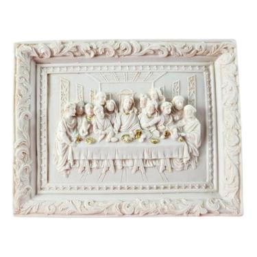 Imagem de Quadro Religioso Santa Ceia Decorativo Em Resina Com Suporte - Tenda M