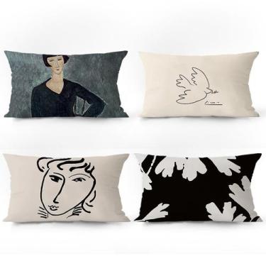 Imagem de Conjunto de fronhas Abstract Art Line Art com design minimalista - yiw