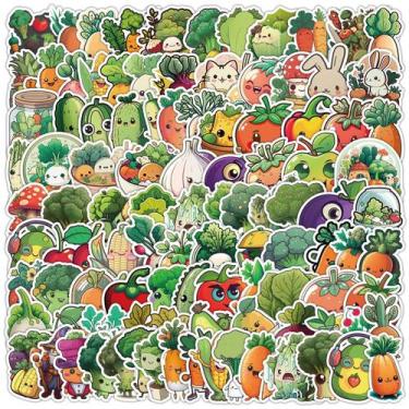 Imagem de Pacote de adesivos para vegetais, 100 peças, fofo, desenho animado, ja