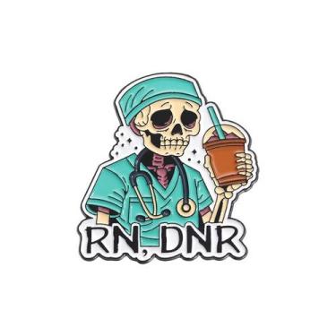 Imagem de Broche Pin Skeleton Doctor RN Funny Lapel Alloy 3,3 x 3,5 cm - yiweisa