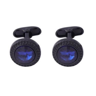 Imagem de Abotoaduras: elegante cristal azul para homens, banhado a metal - Yiwe