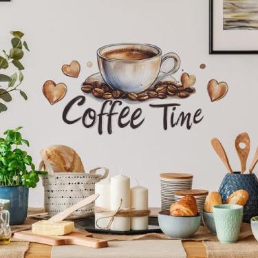 Imagem de Adesivos de parede Coffee Time Coffee Time Coffee Cup with heart - yiw