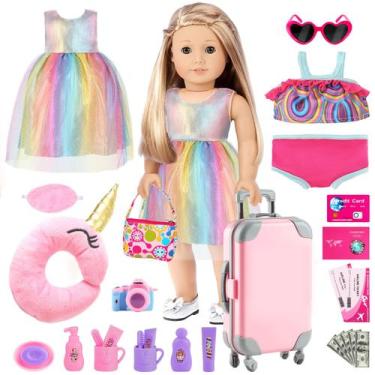 Imagem de Conjunto de roupas e acessórios para bonecas GIFTINBOX, 29 unidades pa