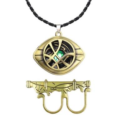 Imagem de Conjunto de colares e anéis YdstNiu Strange Eye of Agamotto Cosplay