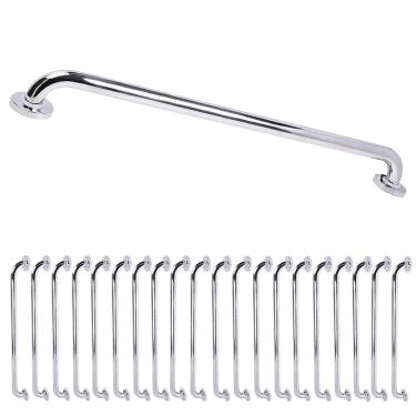 Imagem de Barra Alça de Apoio 80cm Inox Kit 20 Uni Banheiro Suporte Idoso Deficiente Corrimao Cadeirante Acessibilidade Segurança