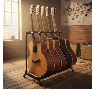 Imagem de Suporte 5 Violões Guitarra Baixo Viola Emborrachado Klx - KLX Qualidad