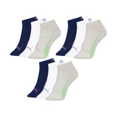 Imagem de 9 Pares Meia Cano Curto Sapatilha Feminino Original Nf - Selene, Marin