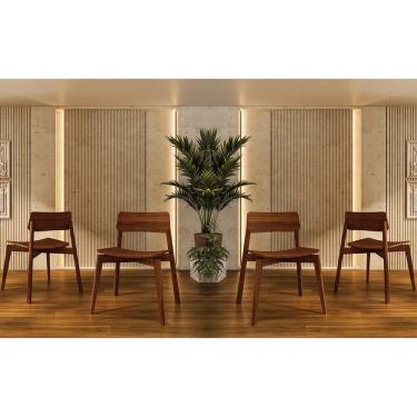 Imagem de Conjunto Nature com 4 Cadeiras Madeira Pinus Rústico Escuro