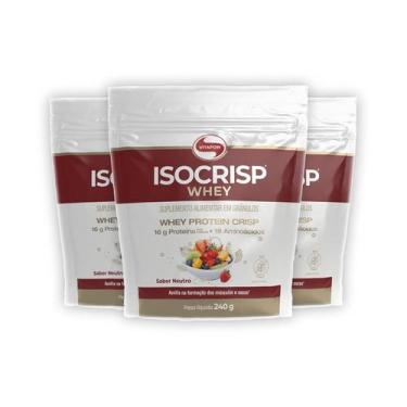Imagem de Kit 3 Whey Protein Isocrisp Vitafor 240g Neutro, Neutro