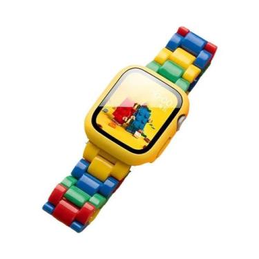Imagem de Capa De Silicone Com Pulseira De Resina Cor Doce Para Apple Watch 41mm