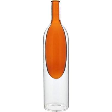 Imagem de Vaso Decorativo Enfeite Casa Garrafa Vidro 29x7x7cm âmbar - HOME & CO