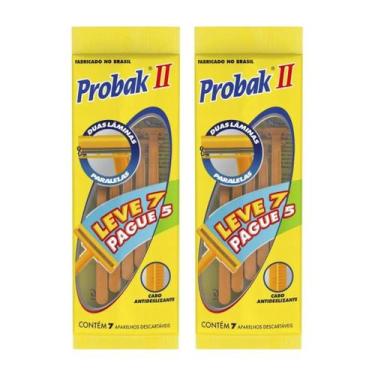 Imagem de 2x Barbeador Probak II Descartável Leve 7 Pague 5 Gillette 2 Laminas