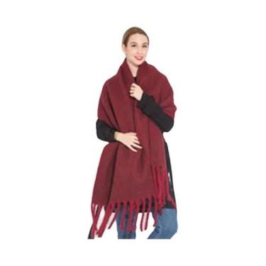 Imagem de Cachecol De Luxo Feminino Em Cashmere Com Design Xadrez Arco-Íris, Gro