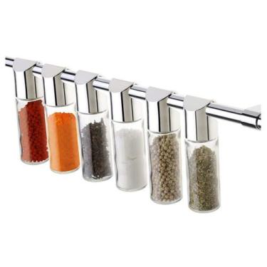 Imagem de Porta Temperos Condimentos 6 Potes de Barra Cozinha Cromado 2421 - Fut