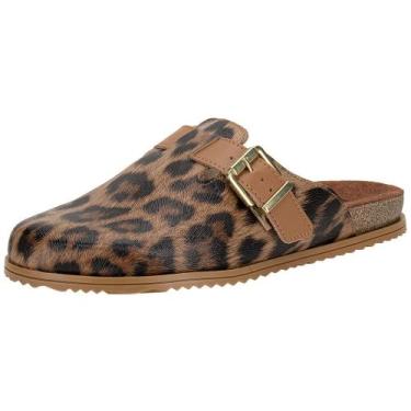 Imagem de Sapato feminino mule moleca 5743209a, Onça, 35