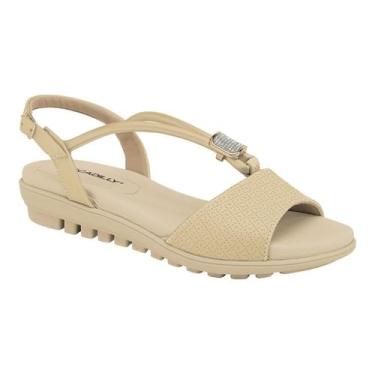 Imagem de Sandália Piccadilly Flatform Strass Wide Fit 523008, 38, Brule