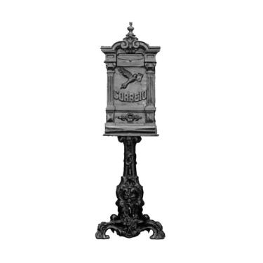 Imagem de Caixa de Correio Colonial Pombo Grande com Pé em Ferro Fundido Rústica Resistente Fundição Unicláudio