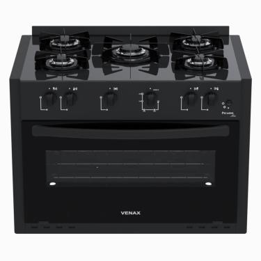 Imagem de Fogão De Embutir 5 Bocas Picasso Line Preto Fosco Gás Glp Com Forno Pcel560 - Venax 30260
