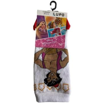 Imagem de Meia Lupo Infantil Disney Estampada Cano Médio Algodão Punho Soft, 230
