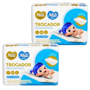 Imagem de Trocador Descartavel para Bebe Love Care Portatil 2 Pacotes com 5 Lencois Total 10 Unidades Mili