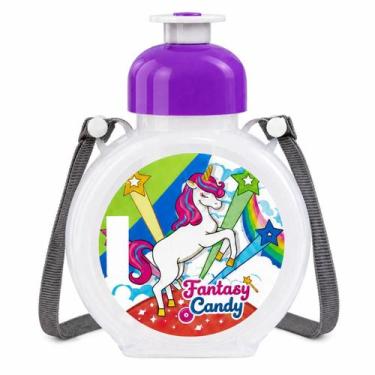Imagem de Garrafa Infantil Cantil com Alça 430ml com Bico - - Panamby, Unicórnio
