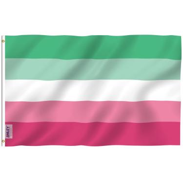 Imagem de Bandeira Anley Fly Breeze 3x5 Foot Abrosexual Pride - Cor viva e prova de desbotamento - Cabeçalho de tela e costura dupla - Abrosexuality LGBT Flags Poliéster com ilhós de latão 3 X 5 pés