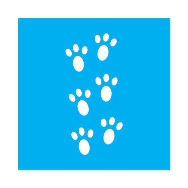 Imagem de Stencil Tamako Pegadas Coelho - 30X30Cm - Ref 9847