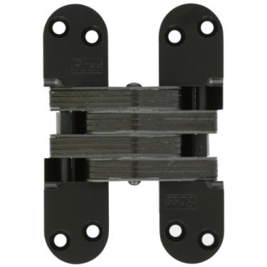 Imagem de SOSS Dobradiça Invisível Modelo 220 para material de 5 cm de espessura, classificação de fogo de 20 minutos, zinco, acabamento exterior E-coat preto, número do modelo 220US19