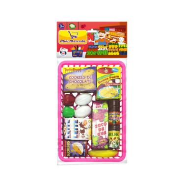 Imagem de Kit Mercado Com Cesta Produtos 13 Peças Brinquedo Divertido