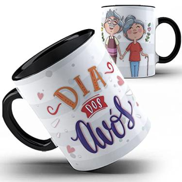 Imagem de Caneca preta xícara dia dos Avós Vovó vovô