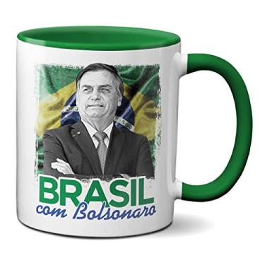 Imagem de Caneca Brasil com Bolsonaro Presidente Presente (Verde)