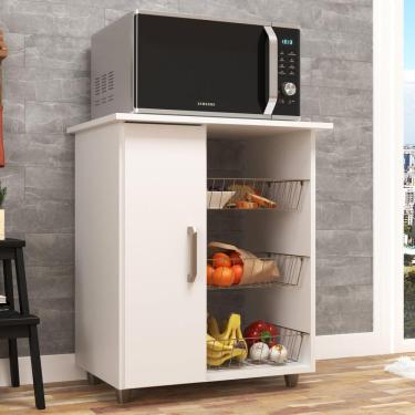 Imagem de Fruteira 1 Porta 3 Cestas Móveis Sul Branco