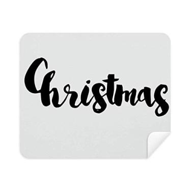 Imagem de Limpador de tela de pano de limpeza à mão com citação elegante de Natal 2 peças tecido de camurça